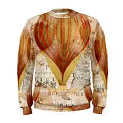 Hot Air Balloon Balloon Map Seamless Pattern Men s Sweatshirt by Wegoenart