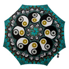 Yin Yang Horoscope Astrology Zodiac Signs Zodiac Hook Handle Umbrellas (large) by Wegoenart