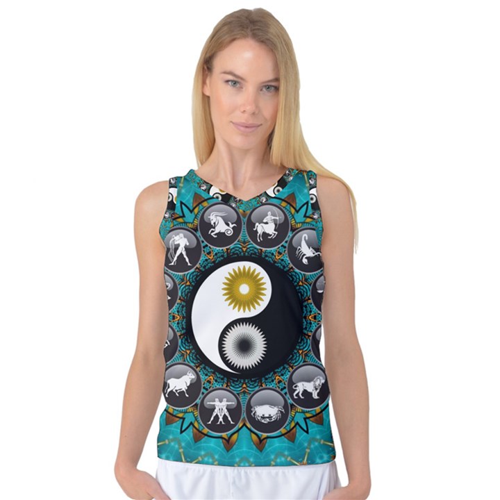 Yin Yang Horoscope Astrology Zodiac Signs Zodiac Women s Basketball Tank Top