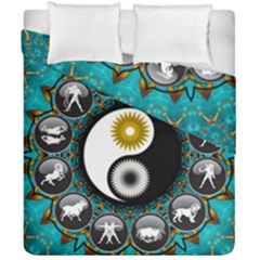 Yin Yang Horoscope Astrology Zodiac Signs Zodiac Duvet Cover Double Side (california King Size) by Wegoenart