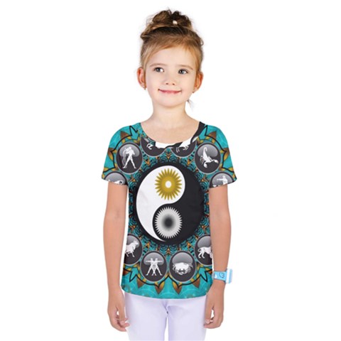 Yin Yang Horoscope Astrology Zodiac Signs Zodiac Kids  One Piece Tee by Wegoenart