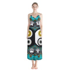 Yin Yang Horoscope Astrology Zodiac Signs Zodiac Button Up Chiffon Maxi Dress by Wegoenart