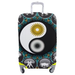 Yin Yang Horoscope Astrology Zodiac Signs Zodiac Luggage Cover (medium) by Wegoenart