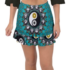 Yin Yang Horoscope Astrology Zodiac Signs Zodiac Fishtail Mini Chiffon Skirt by Wegoenart