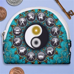 Yin Yang Horoscope Astrology Zodiac Signs Zodiac Horseshoe Style Canvas Pouch by Wegoenart