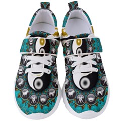 Yin Yang Horoscope Astrology Zodiac Signs Zodiac Women s Velcro Strap Shoes by Wegoenart