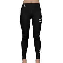 Officially Sexy Women s Black With White Logos Classic Yoga Leggings by OfficiallySexy