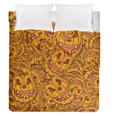 Halloween Background Halloween Texture October Duvet Cover Double Side (queen Size) by Wegoenart