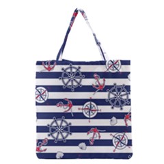 Seamless Marine Pattern Grocery Tote Bag by BangZart