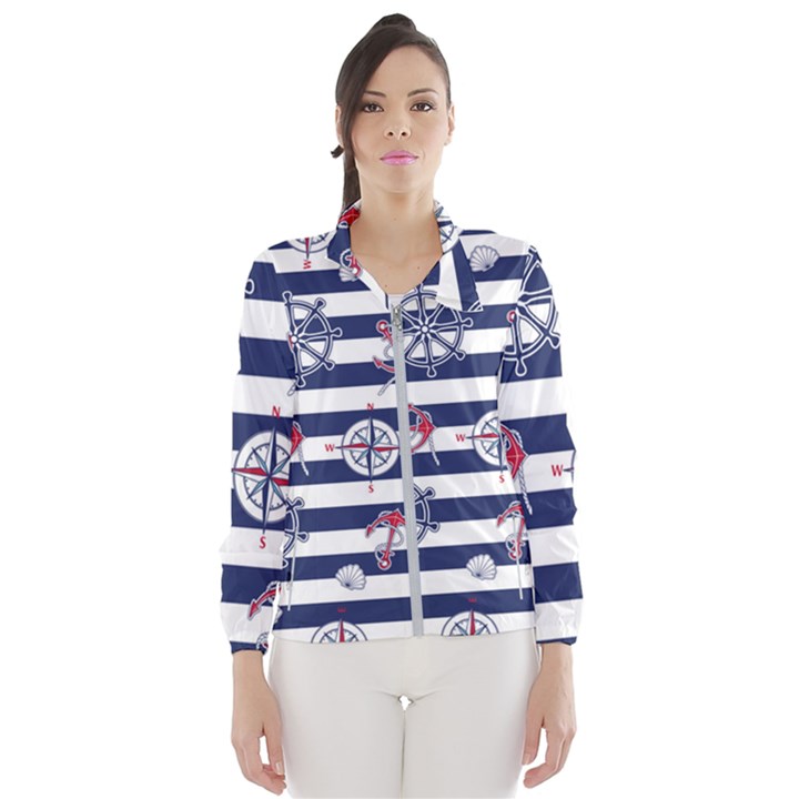 Seamless marine pattern Women s Windbreaker