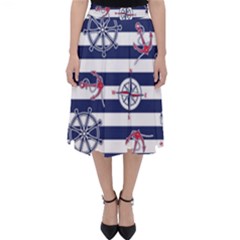 Seamless Marine Pattern Classic Midi Skirt by BangZart