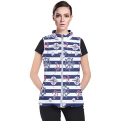 Seamless Marine Pattern Women s Puffer Vest