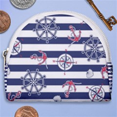 Seamless Marine Pattern Horseshoe Style Canvas Pouch by BangZart