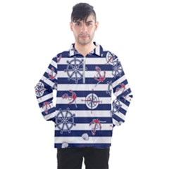 Seamless Marine Pattern Men s Half Zip Pullover