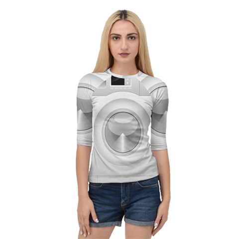 Washing Machine Cartoon Drawing Vector Quarter Sleeve Raglan Tee by Jancukart