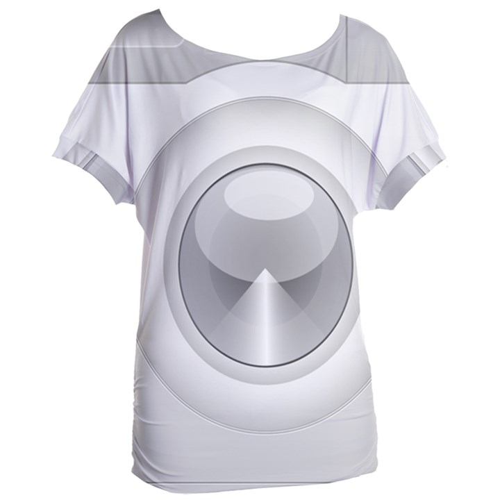 Washing Machine Cartoon Drawing Vector Women s Oversized Tee