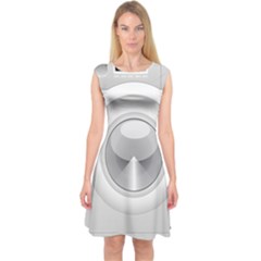 Washing Machine Cartoon Drawing Vector Capsleeve Midi Dress