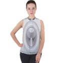 Washing Machine Cartoon Drawing Vector Mock Neck Chiffon Sleeveless Top View1