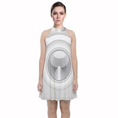 Washing Machine Cartoon Drawing Vector Velvet Halter Neckline Dress 