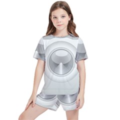 Washing Machine Cartoon Drawing Vector Kids  Tee And Sports Shorts Set