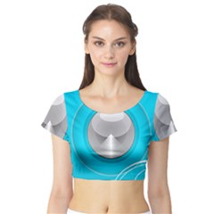 Blue Washing Machine, Electronics Short Sleeve Crop Top