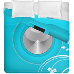 Blue Washing Machine, Electronics Duvet Cover Double Side (king Size) by Jancukart