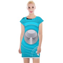 Blue Washing Machine, Electronics Cap Sleeve Bodycon Dress