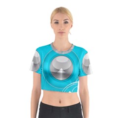 Blue Washing Machine, Electronics Cotton Crop Top