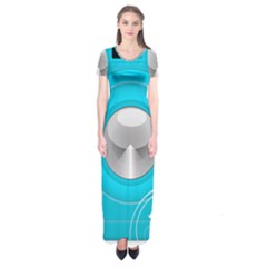 Blue Washing Machine, Electronics Short Sleeve Maxi Dress