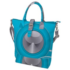 Blue Washing Machine, Electronics Buckle Top Tote Bag