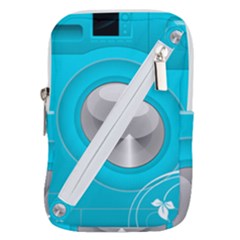 Blue Washing Machine, Electronics Belt Pouch Bag (small)