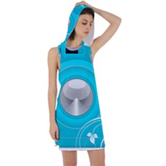 Blue Washing Machine, Electronics Racer Back Hoodie Dress