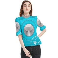 Blue Washing Machine, Electronics Frill Neck Blouse