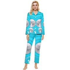 Blue Washing Machine, Electronics Womens  Long Sleeve Velvet Pocket Pajamas Set