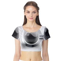 Washing Machines Home Electronic Short Sleeve Crop Top by Jancukart