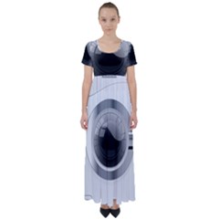 Washing Machines Home Electronic High Waist Short Sleeve Maxi Dress