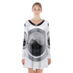 Washing Machines Home Electronic Long Sleeve Velvet V-neck Dress