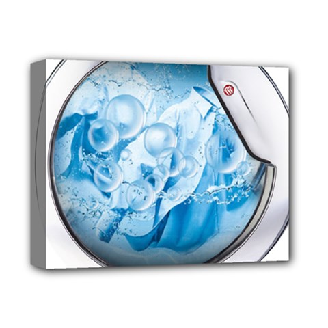 Silver Framed Washing Machine Animated Deluxe Canvas 14  X 11  (stretched)