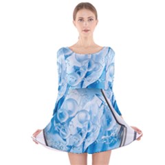 Silver Framed Washing Machine Animated Long Sleeve Velvet Skater Dress