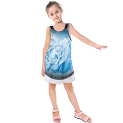 Silver Framed Washing Machine Animated Kids  Sleeveless Dress by Jancukart