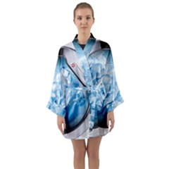 Silver Framed Washing Machine Animated Long Sleeve Satin Kimono by Jancukart