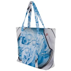 Silver Framed Washing Machine Animated Zip Up Canvas Bag