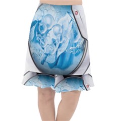 Silver Framed Washing Machine Animated Fishtail Chiffon Skirt