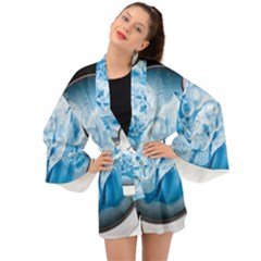 Silver Framed Washing Machine Animated Long Sleeve Kimono by Jancukart