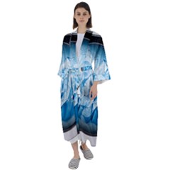 Silver Framed Washing Machine Animated Maxi Satin Kimono by Jancukart