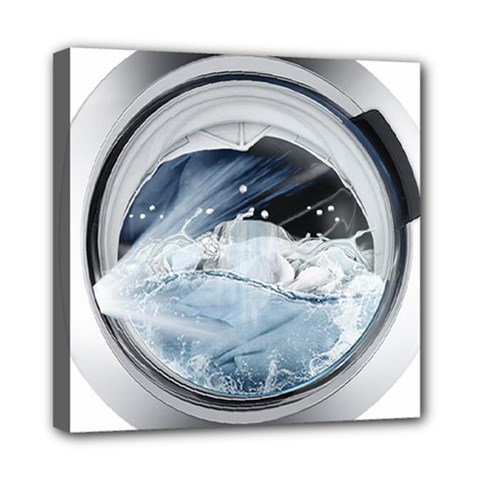 Gray Washing Machine Illustration Mini Canvas 8  X 8  (stretched)