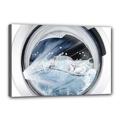 Gray Washing Machine Illustration Canvas 18  X 12  (stretched)