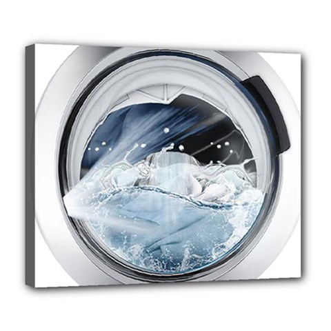 Gray Washing Machine Illustration Deluxe Canvas 24  X 20  (stretched)