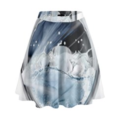 Gray Washing Machine Illustration High Waist Skirt