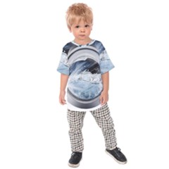 Gray Washing Machine Illustration Kids  Raglan Tee